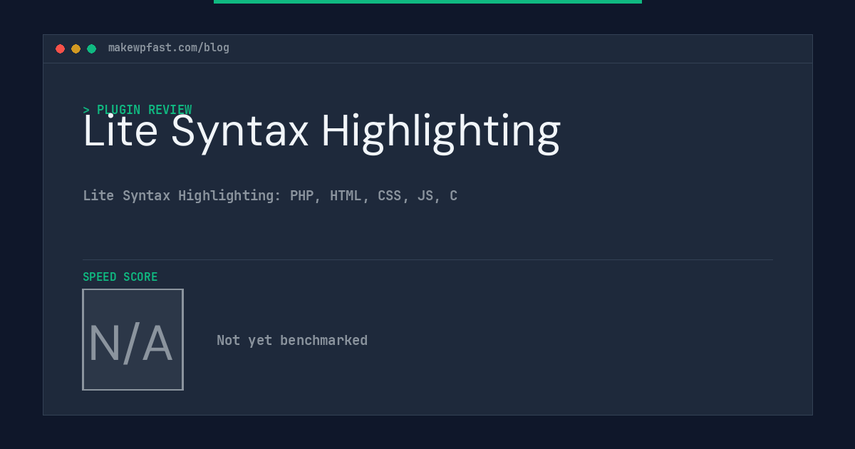 Lite Syntax Highlighting - MakeWPFast