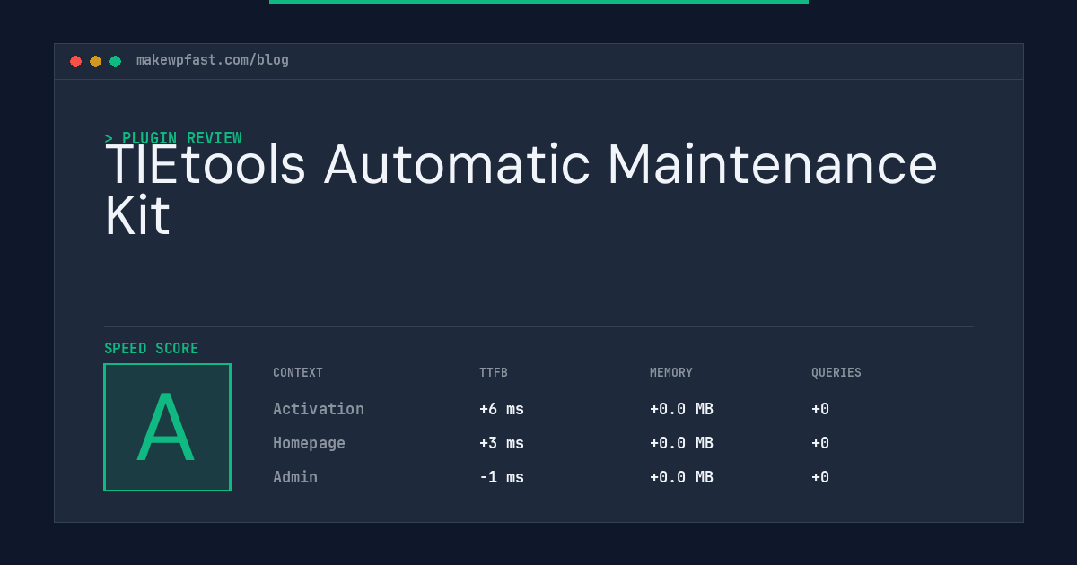 TIEtools Automatic Maintenance Kit - MakeWPFast