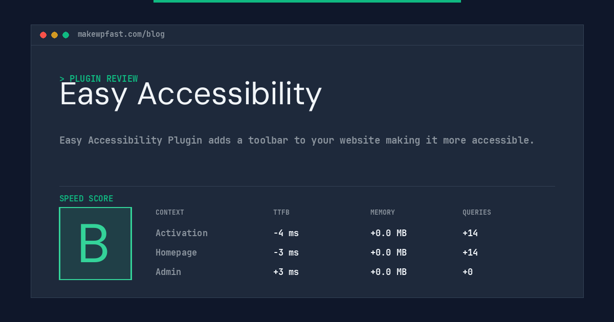 Easy Accessibility - MakeWPFast
