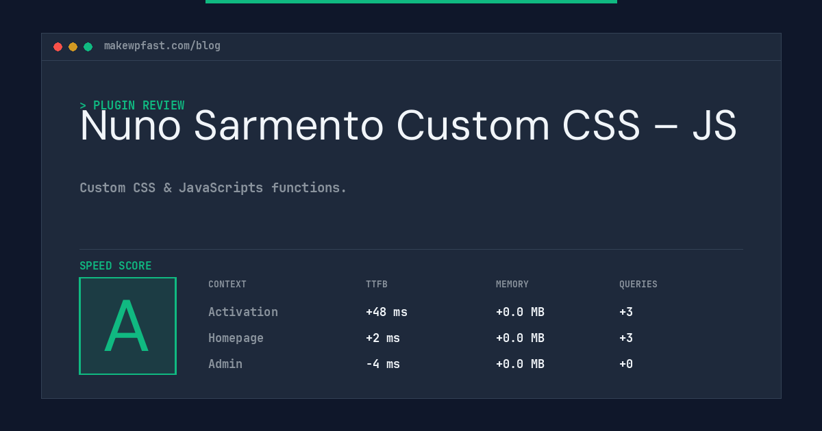 Nuno Sarmento Custom CSS – JS - MakeWPFast