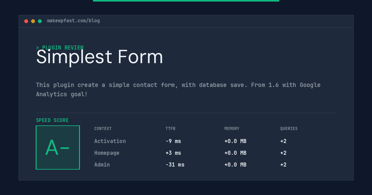 Simplest Form - MakeWPFast