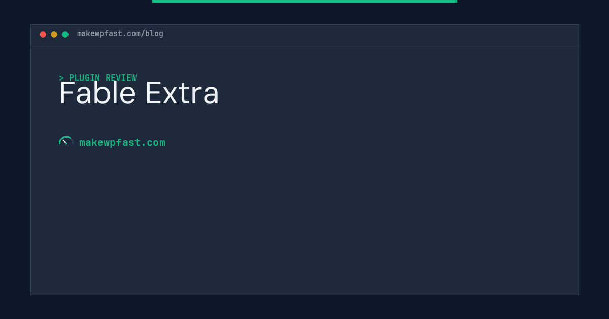 Fable Extra - MakeWPFast