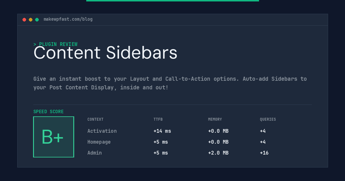 Content Sidebars - MakeWPFast