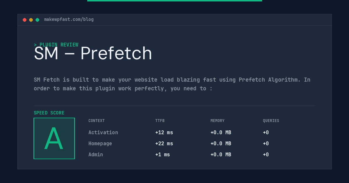 SM – Prefetch - MakeWPFast