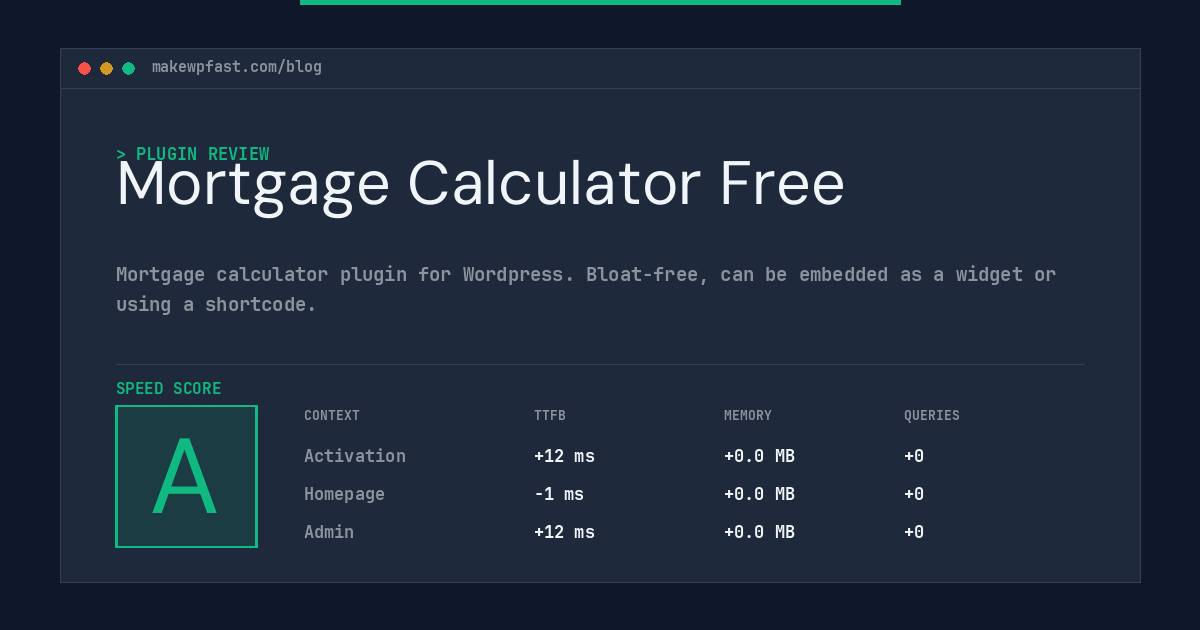 Mortgage Calculator Free - MakeWPFast
