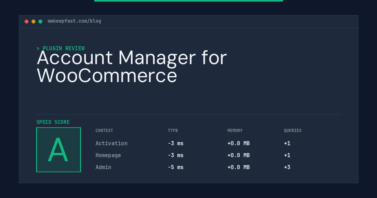 Account Manager for WooCommerce - MakeWPFast