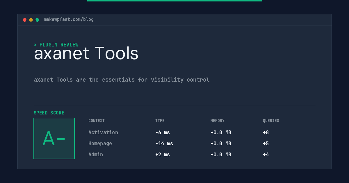 axanet Tools - MakeWPFast