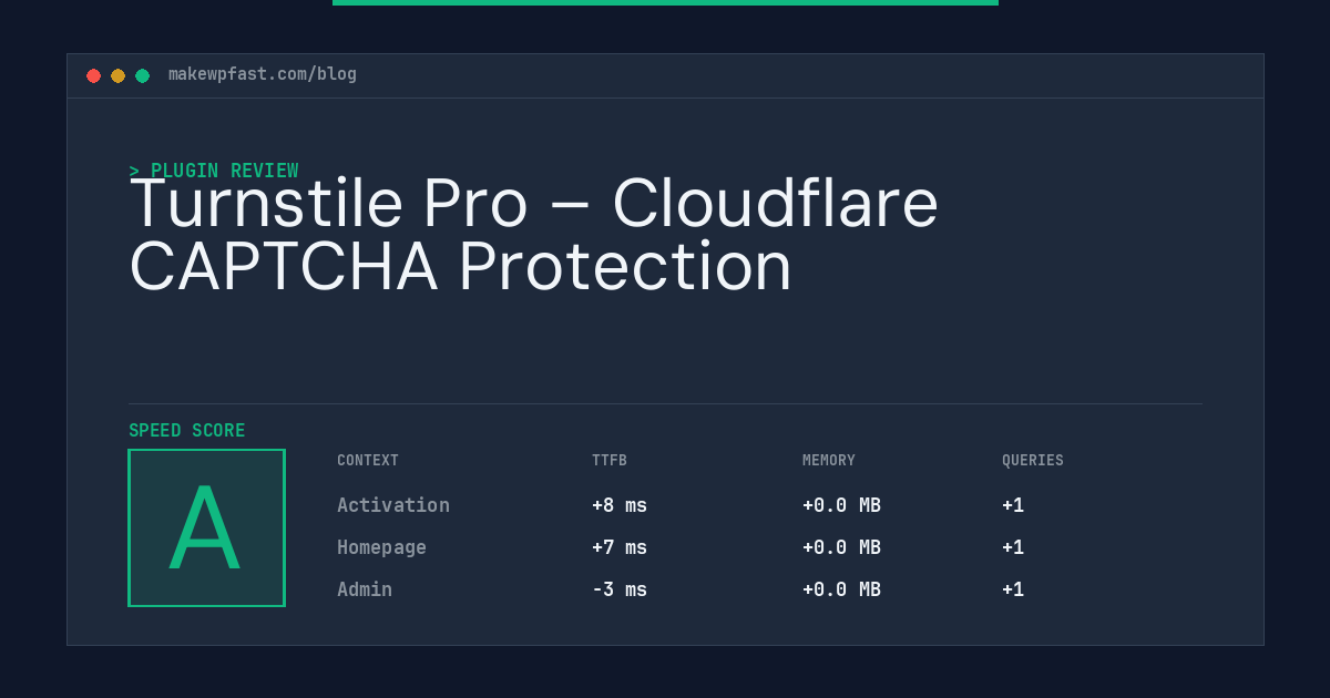Turnstile Pro – Cloudflare CAPTCHA Protection - MakeWPFast