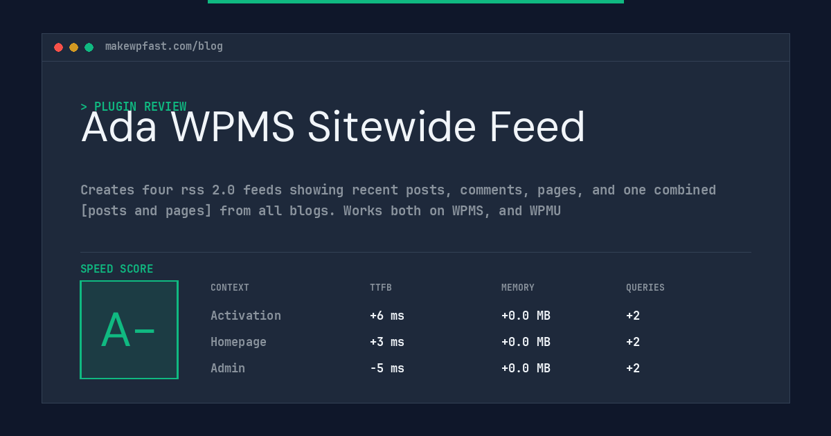 Ada WPMS Sitewide Feed - MakeWPFast