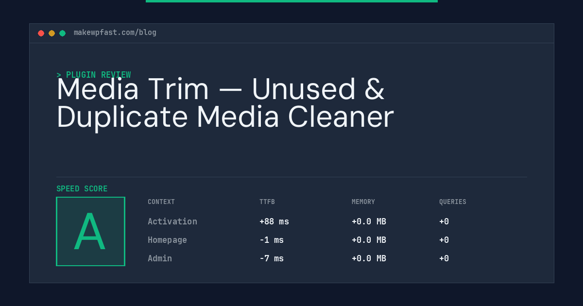 Media Trim — Unused & Duplicate Media Cleaner - MakeWPFast