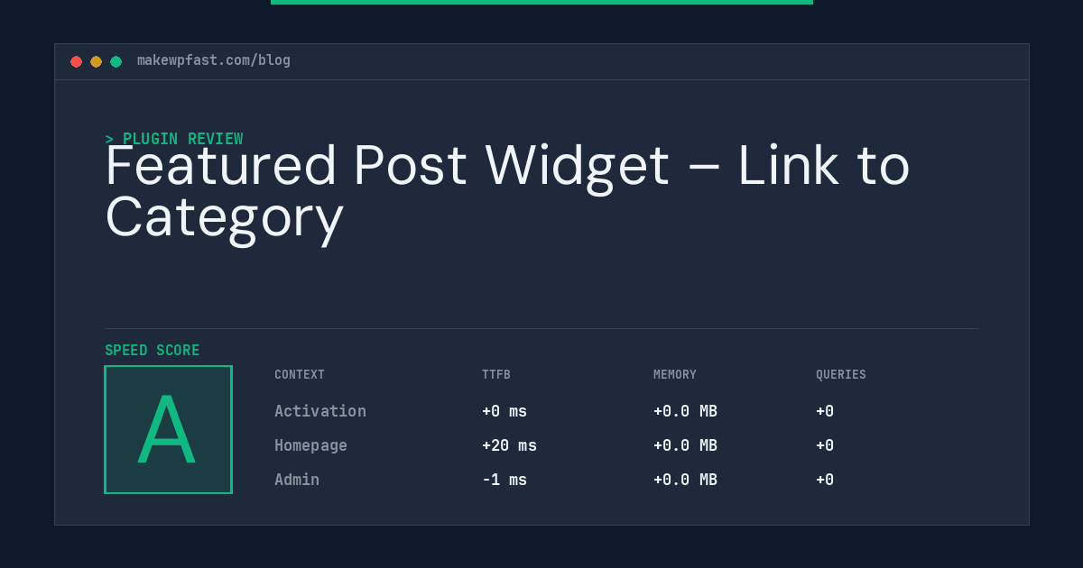 Featured Post Widget – Link to Category - MakeWPFast
