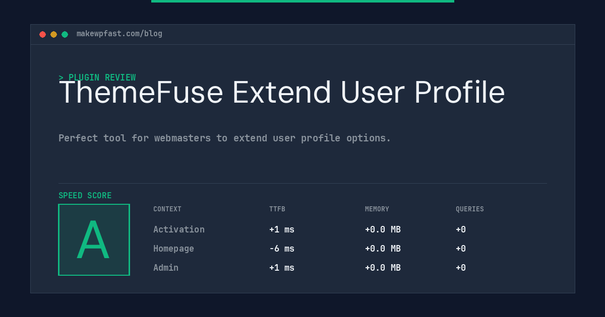 ThemeFuse Extend User Profile - MakeWPFast