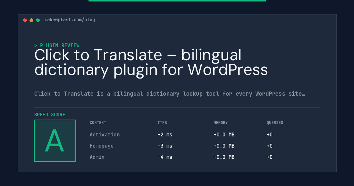 Click to Translate – bilingual dictionary plugin for WordPress - MakeWPFast