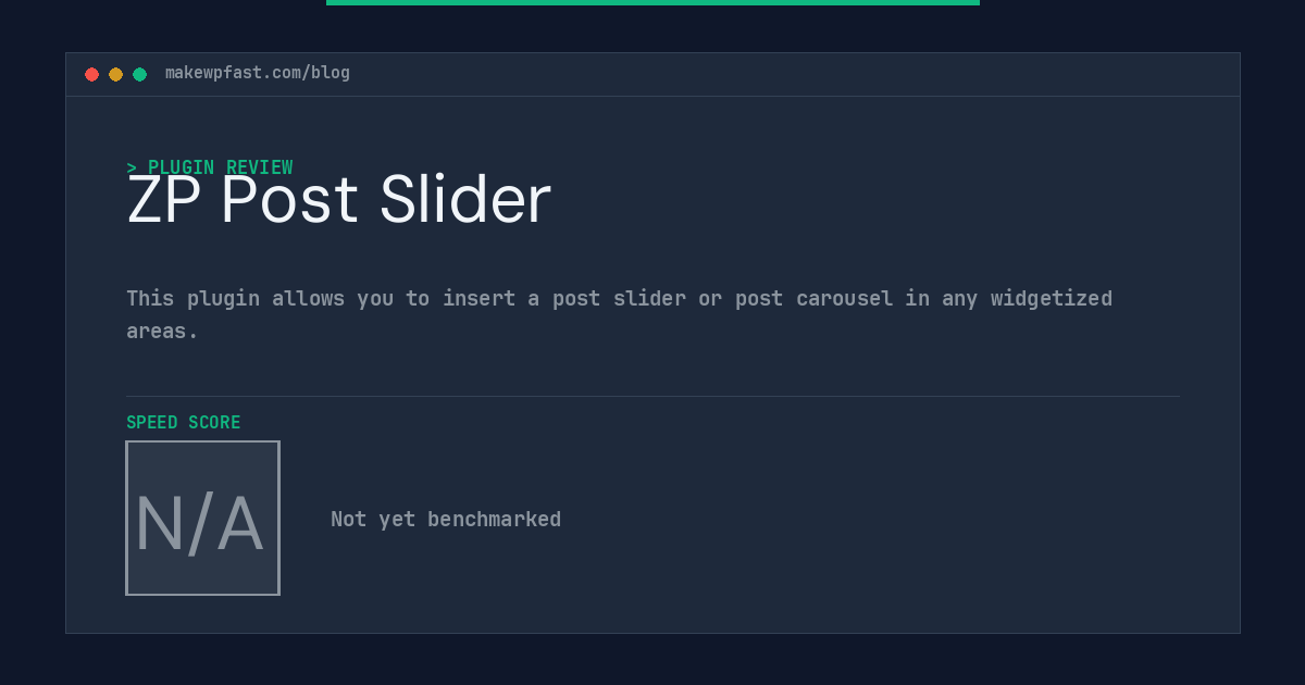 ZP Post Slider - MakeWPFast