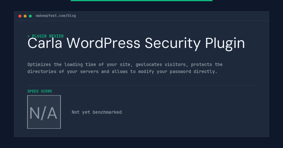 Carla WordPress Security Plugin - MakeWPFast