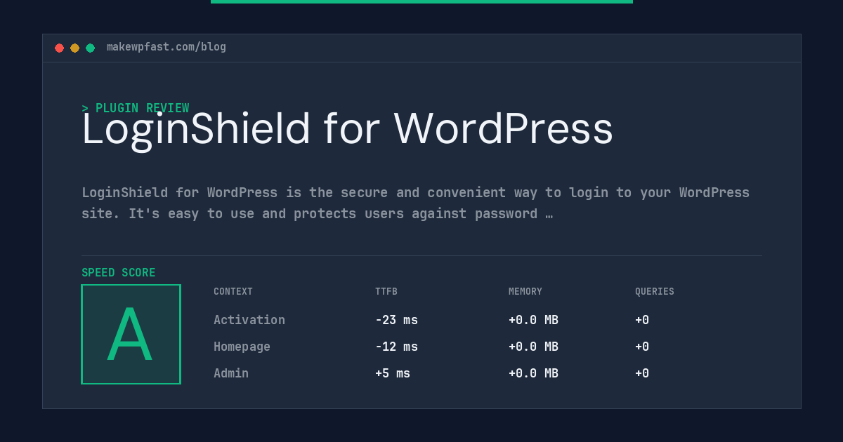 LoginShield for WordPress - MakeWPFast