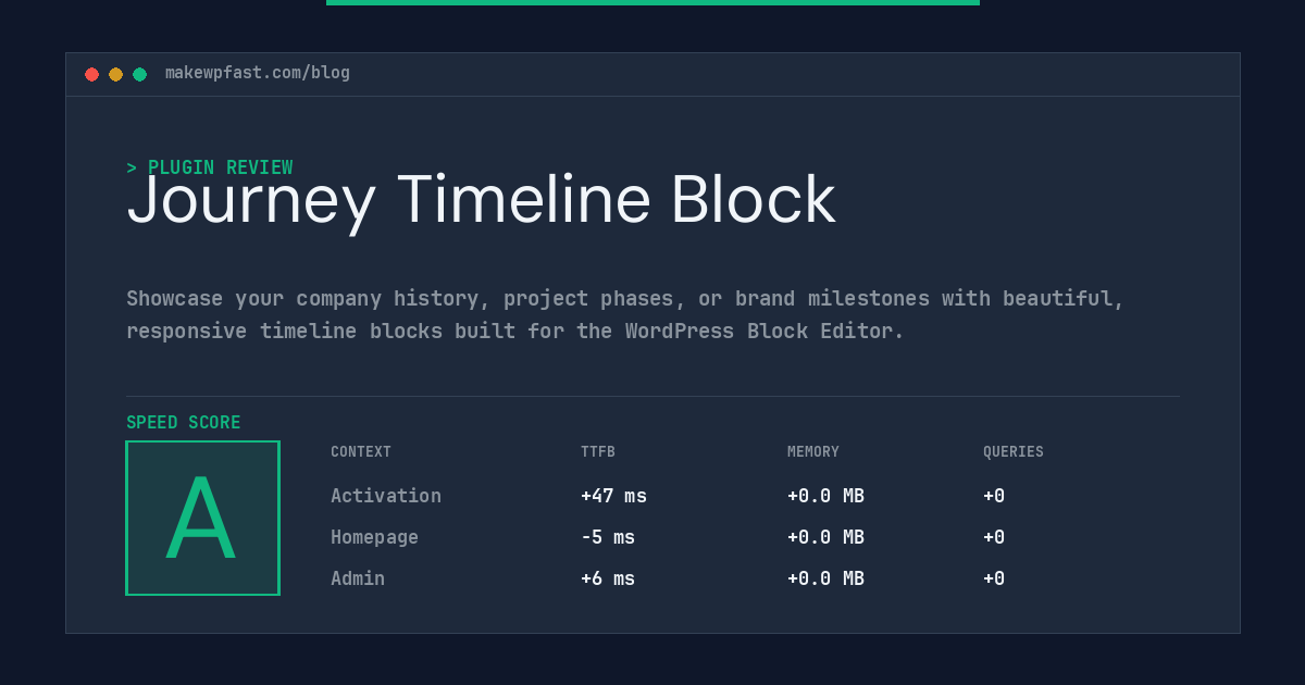 Journey Timeline Block - MakeWPFast