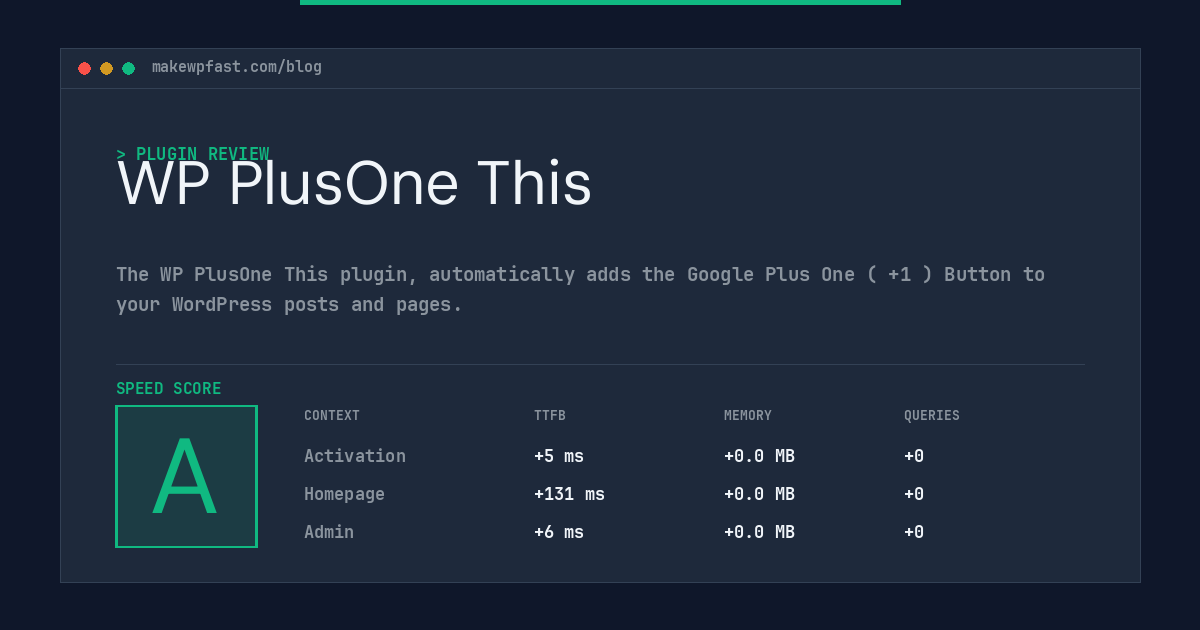 WP PlusOne This - MakeWPFast