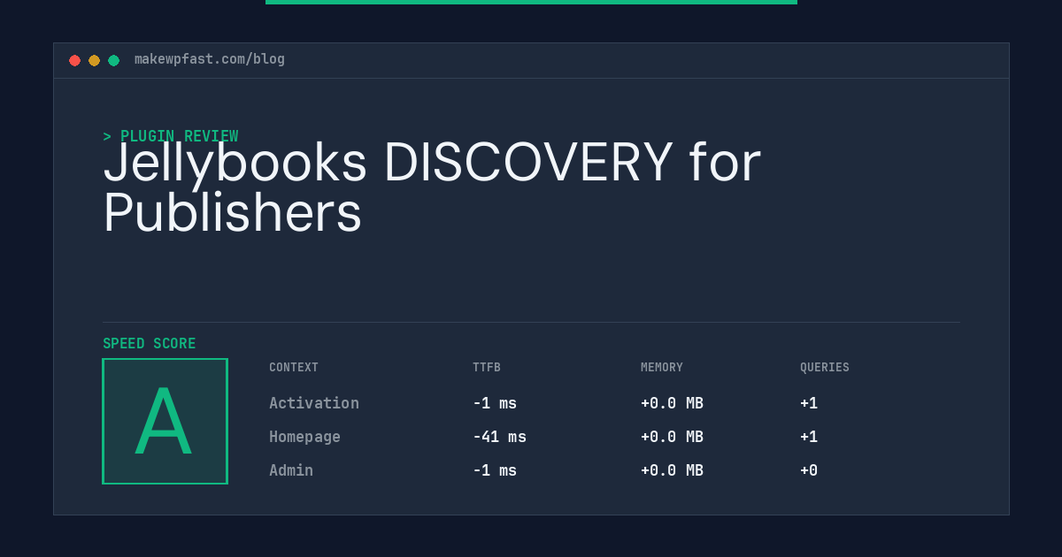 Jellybooks DISCOVERY for Publishers - MakeWPFast