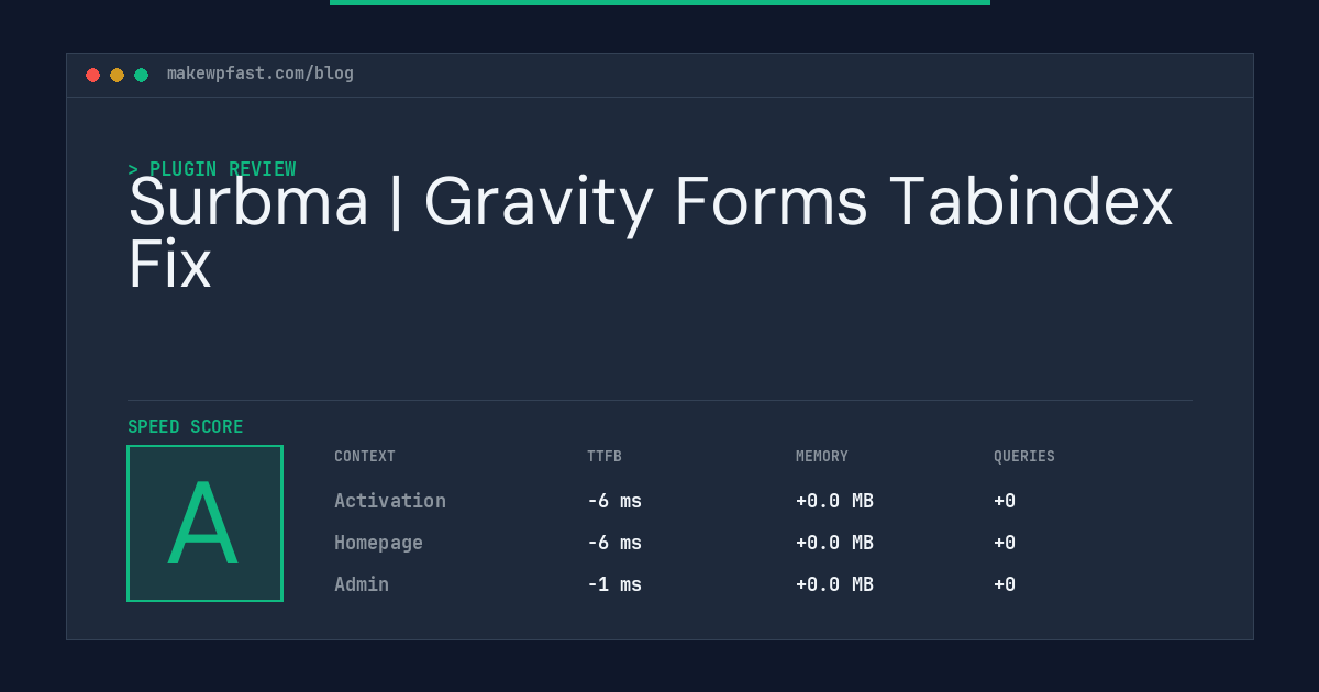 Surbma | Gravity Forms Tabindex Fix - MakeWPFast