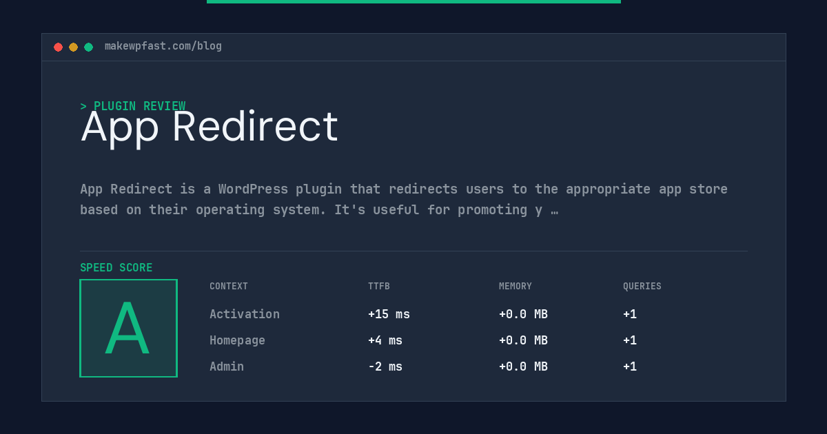 App Redirect - MakeWPFast