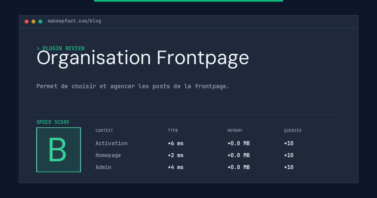 Organisation Frontpage - MakeWPFast