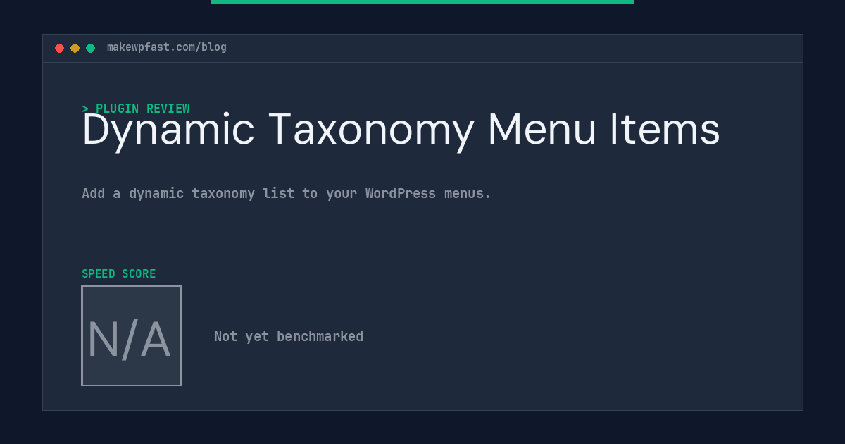 Dynamic Taxonomy Menu Items - MakeWPFast