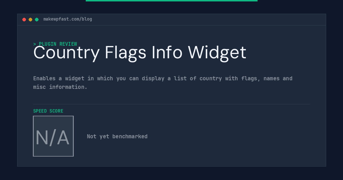 Country Flags Info Widget - MakeWPFast
