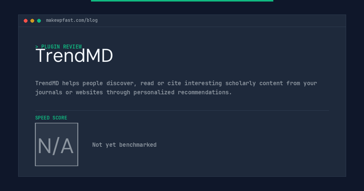 TrendMD - MakeWPFast