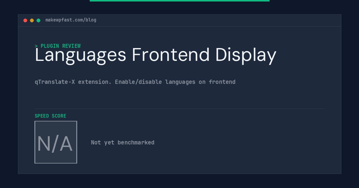 Languages Frontend Display - MakeWPFast