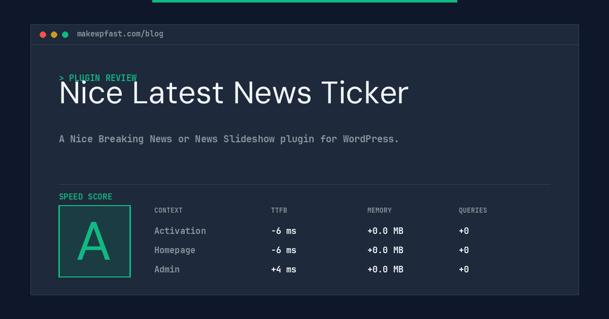Nice Latest News Ticker - MakeWPFast