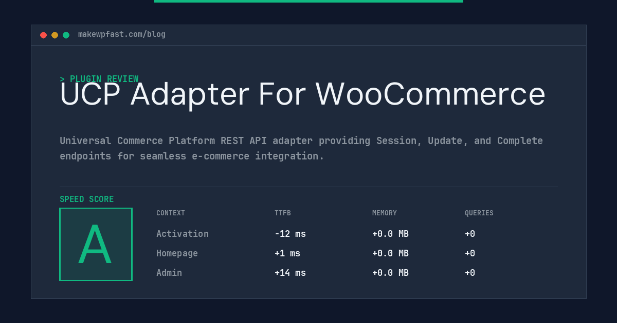 UCP Adapter For WooCommerce - MakeWPFast