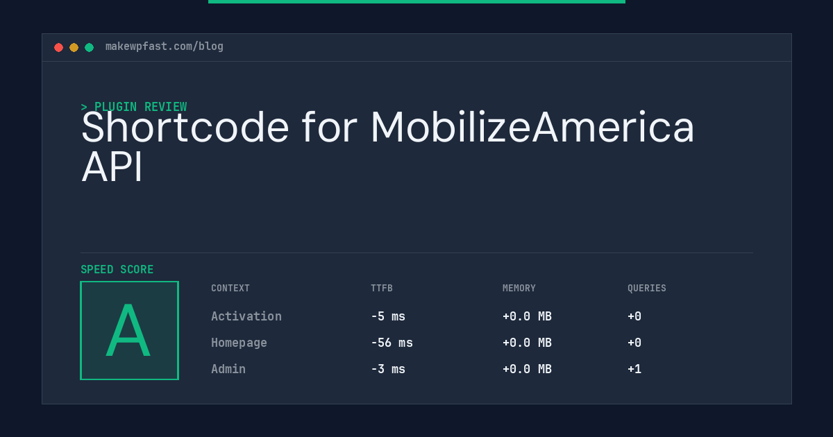 Shortcode for MobilizeAmerica API - MakeWPFast