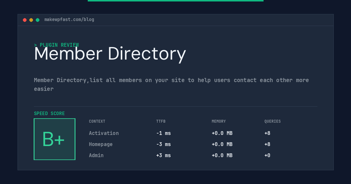 Member Directory - MakeWPFast