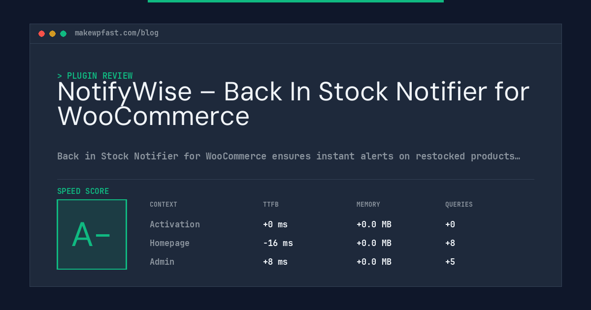 NotifyWise – Back In Stock Notifier for WooCommerce - MakeWPFast