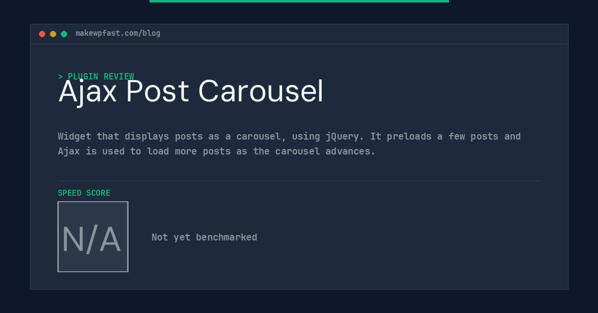 Ajax Post Carousel - MakeWPFast