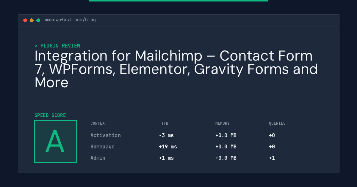 Integration for Mailchimp – Contact Form 7, WPForms, Elementor, Gravity Forms and More - MakeWPFast
