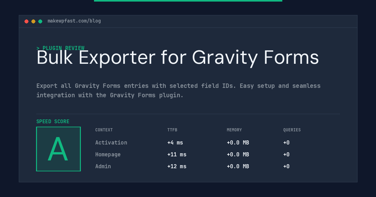 Bulk Exporter for Gravity Forms - MakeWPFast