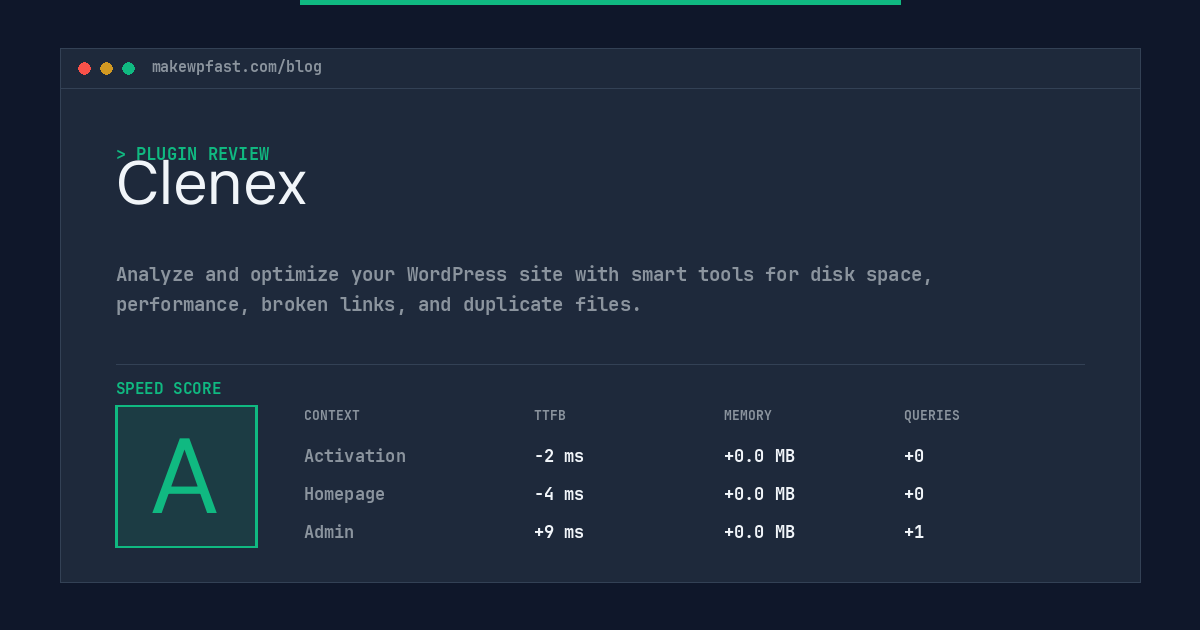 Clenex - MakeWPFast