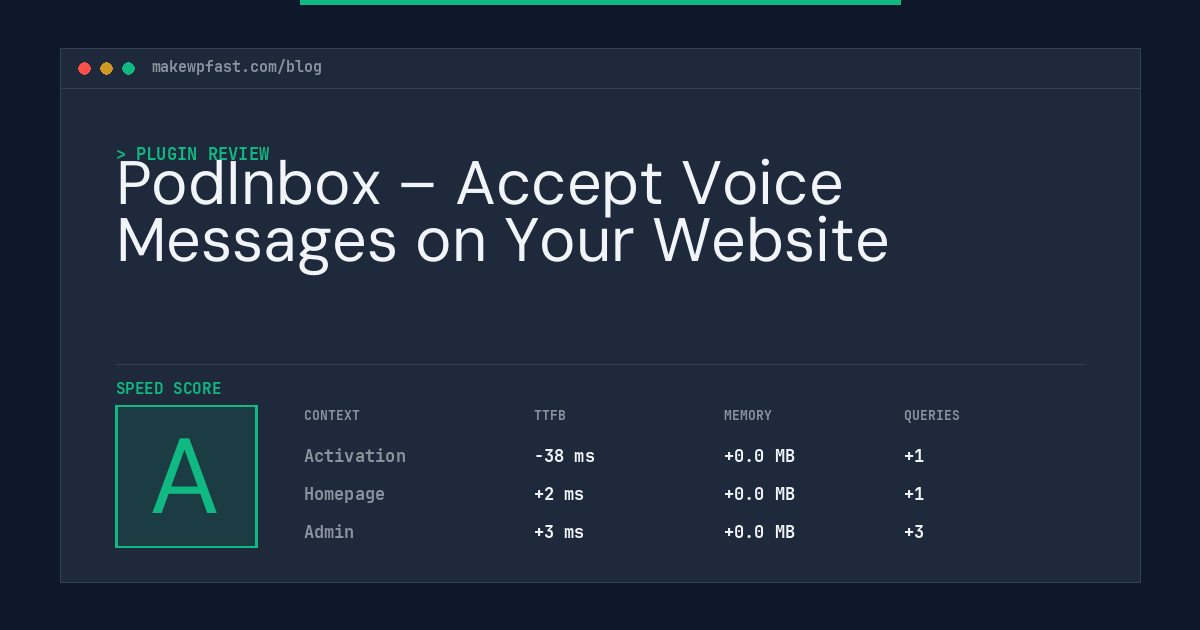 PodInbox – Accept Voice Messages on Your Website - MakeWPFast