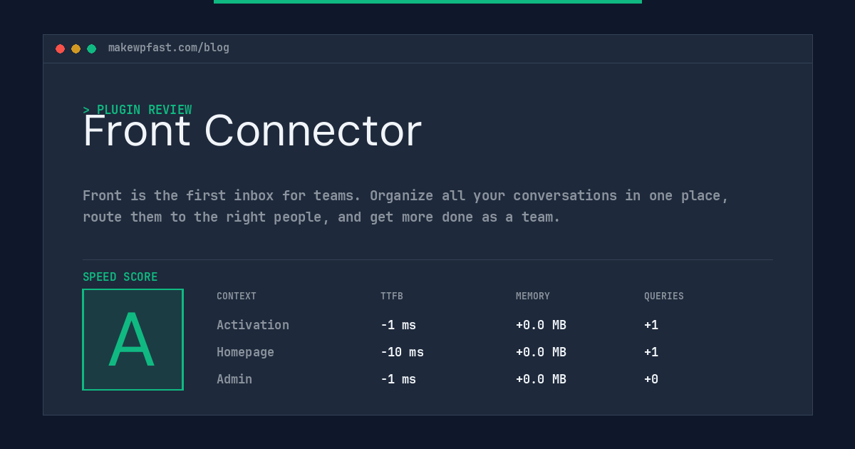 Front Connector - MakeWPFast