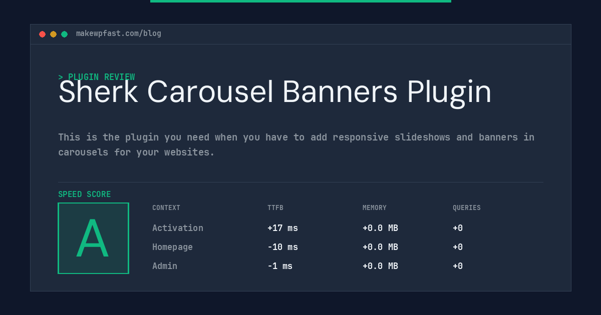 Sherk Carousel Banners Plugin - MakeWPFast