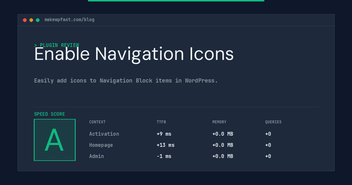 Enable Navigation Icons - MakeWPFast