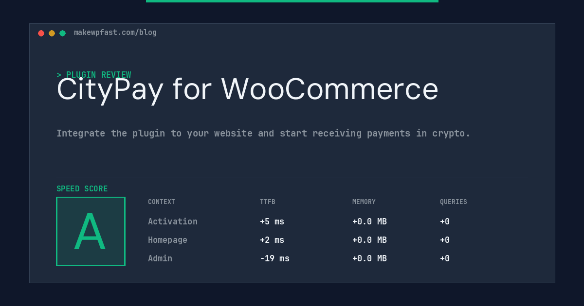 CityPay for WooCommerce - MakeWPFast
