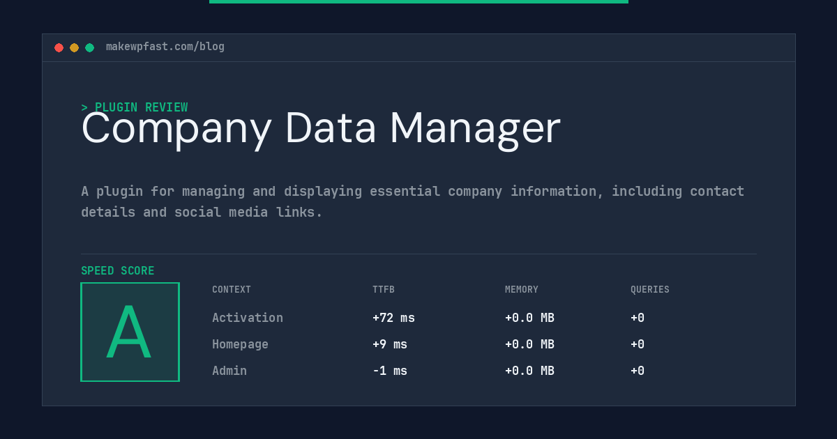 Company Data Manager - MakeWPFast