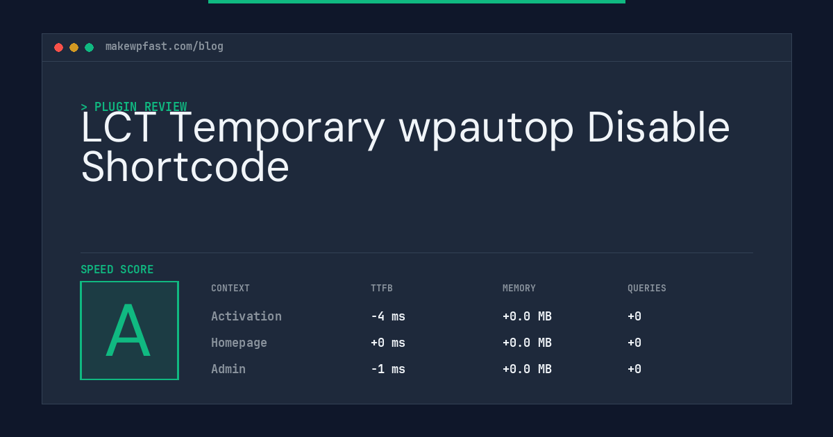 LCT Temporary wpautop Disable Shortcode - MakeWPFast