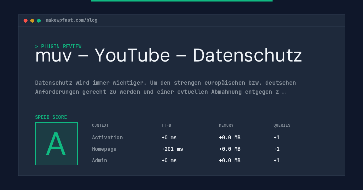 muv – YouTube – Datenschutz - MakeWPFast
