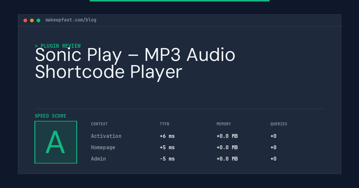 Sonic Play – MP3 Audio Shortcode Player - MakeWPFast