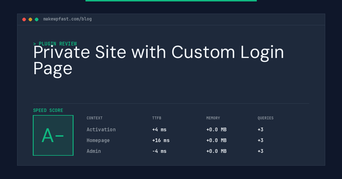 Private Site with Custom Login Page - MakeWPFast