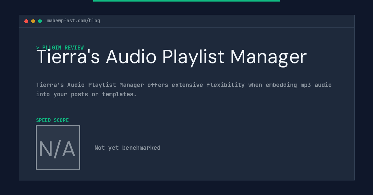 Tierra's Audio Playlist Manager - MakeWPFast